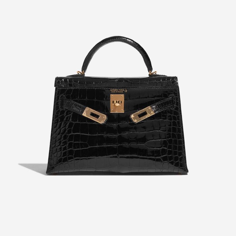 TÚI Hermès Kelly Mini Alligator Black Gold Buckle khóa vàng