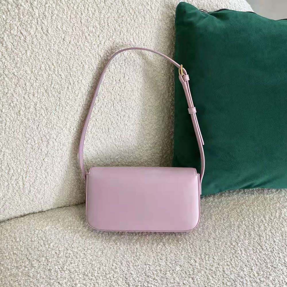 TÚI Celine Women Triomphe Shoulder Bag in Natural Calfskin-Purple