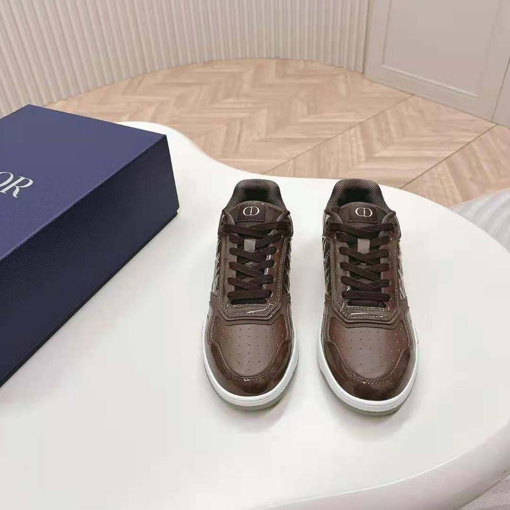 GIÀY DIOR B27 Low-top Sneaker Plum Patent Calfskin and Dior Oblique Gravity Leather