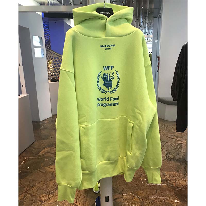 ÁO Balenciaga Unisex World Food Programme Hoodie-Lime