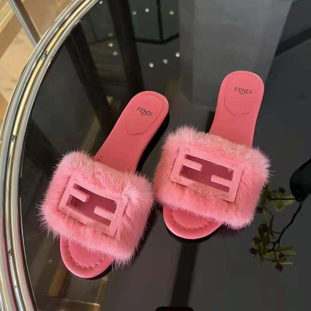 DÉP Fendi Women Baguette Pink Mink Slides