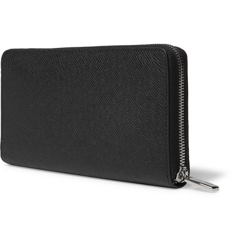 VÍ DA HUGO BOSS Signature Cross-Grain Leather Billfold Wallet