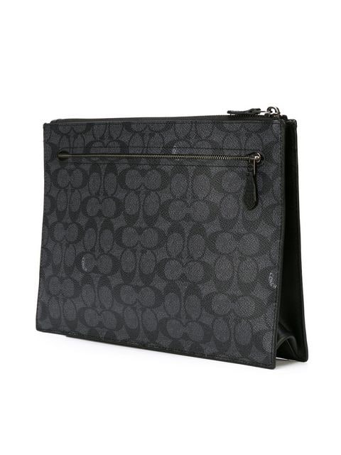 VÍ COACH LOGO ZIPPED LEATHER POUCH