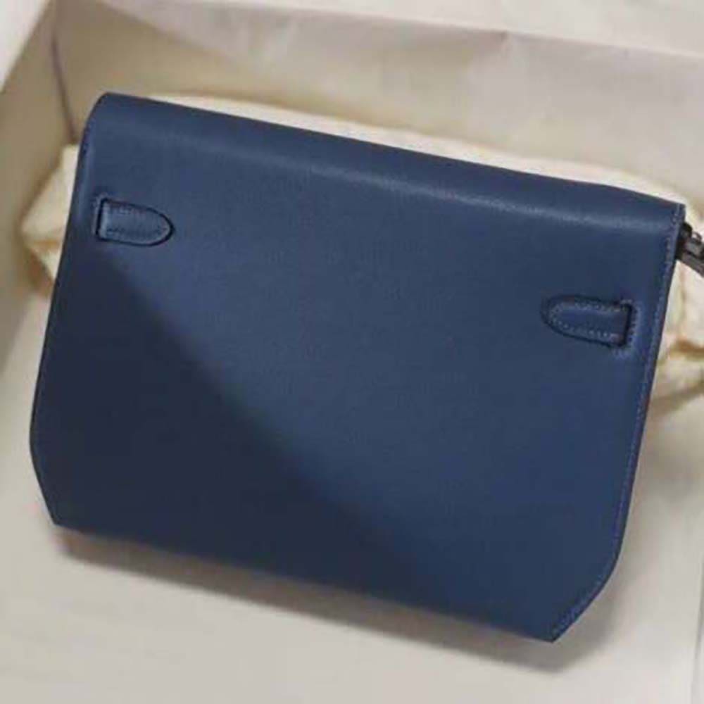 TÚI Hermes Men Kelly Depeches 25 Pouch-Navy