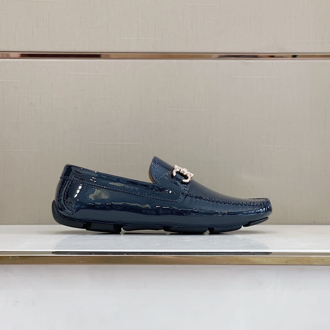 GIÀY SALVATORE FERRAGAMO DRIVING BLUE TOP QUALITY SHOES AAA