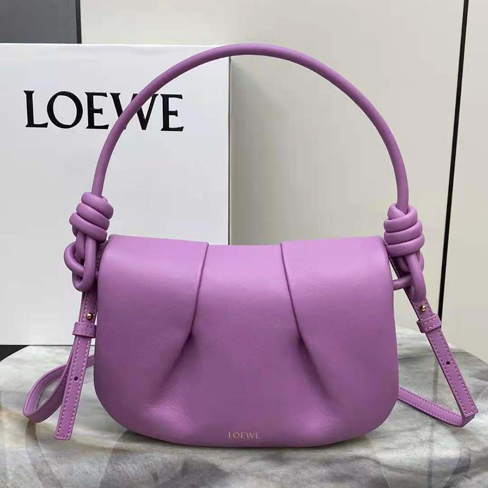 TÚI LOEWE Paseo Satchel bằng da bê Nappa màu tím