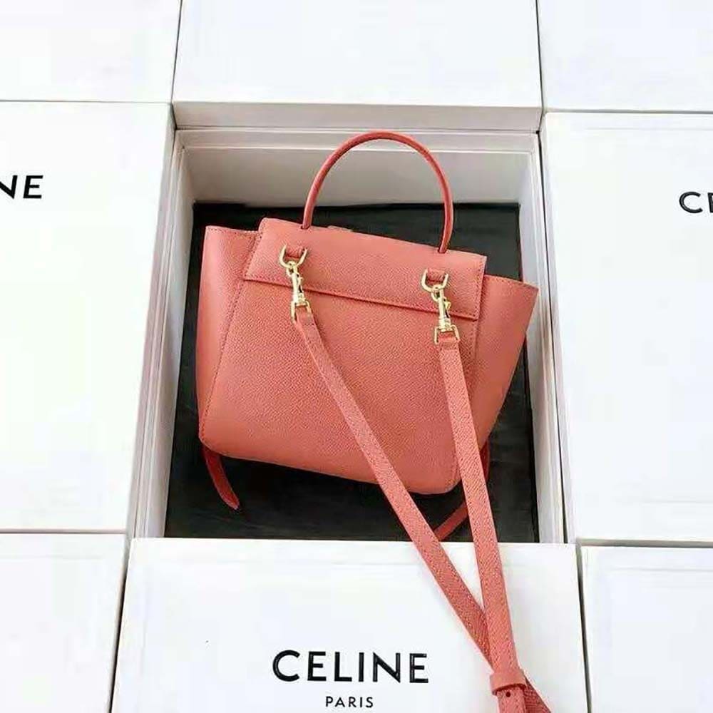 TÚI Celine Women Pico Belt Bag in Grained Calfskin Lychee