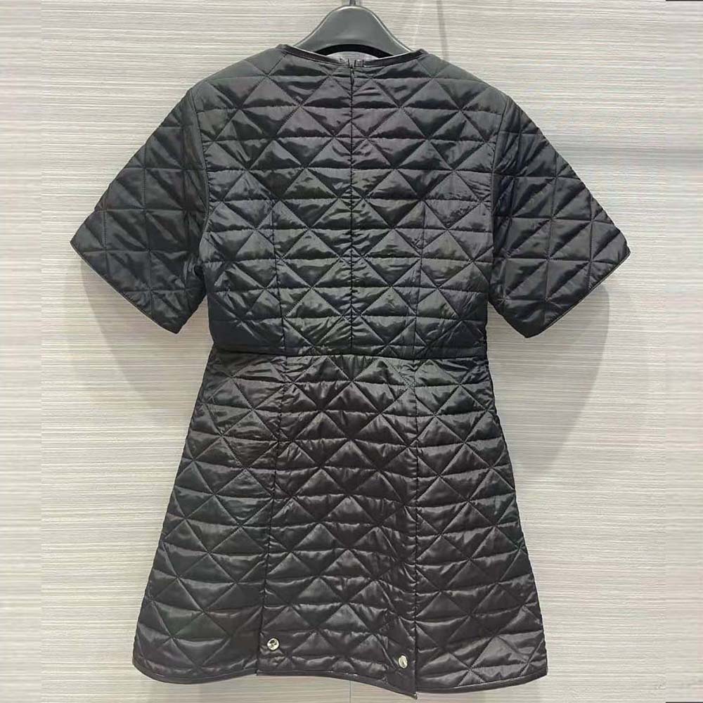 Váy Prada Short-Sleeved Re-Nylon Dress-Black