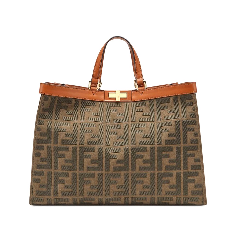 TÚI Fendi Peekaboo X-Tote Green Canvas Bag