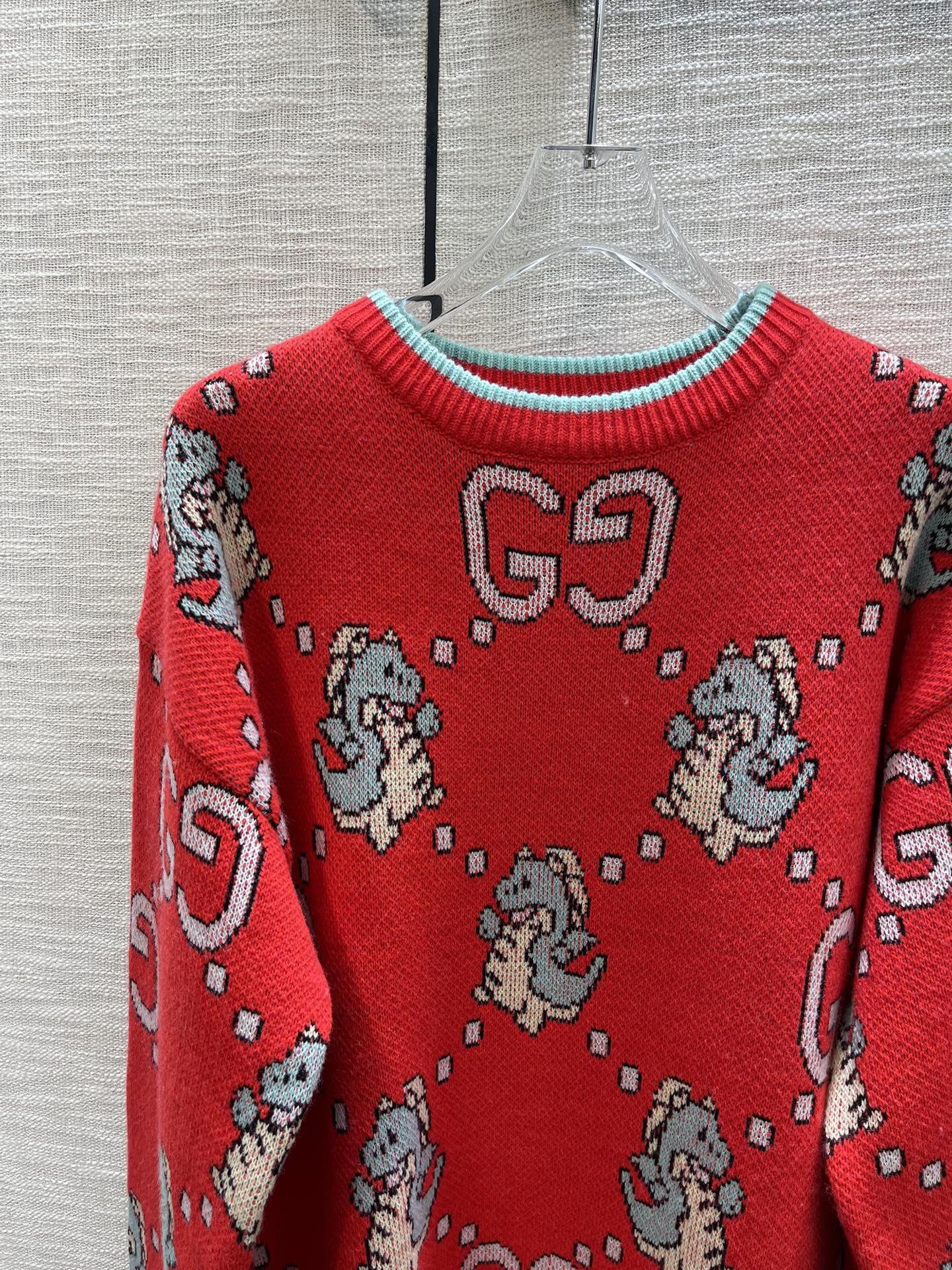 ÁO Gucci Dragon Sewing Red Sweater