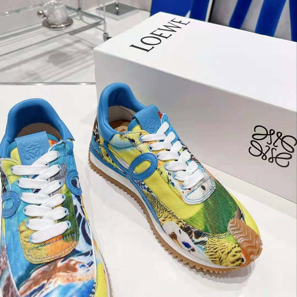 GIÀY LOEWE Men Flow Runner in Printed Canvas