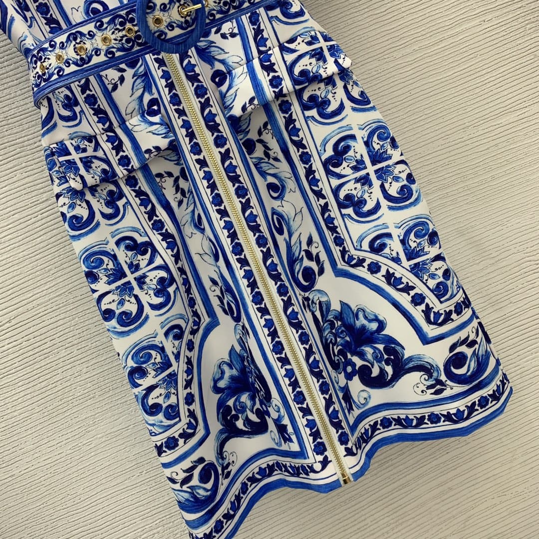VÁY DOLCE & GABBANA Mediterranean Party Midi Dress High Classy