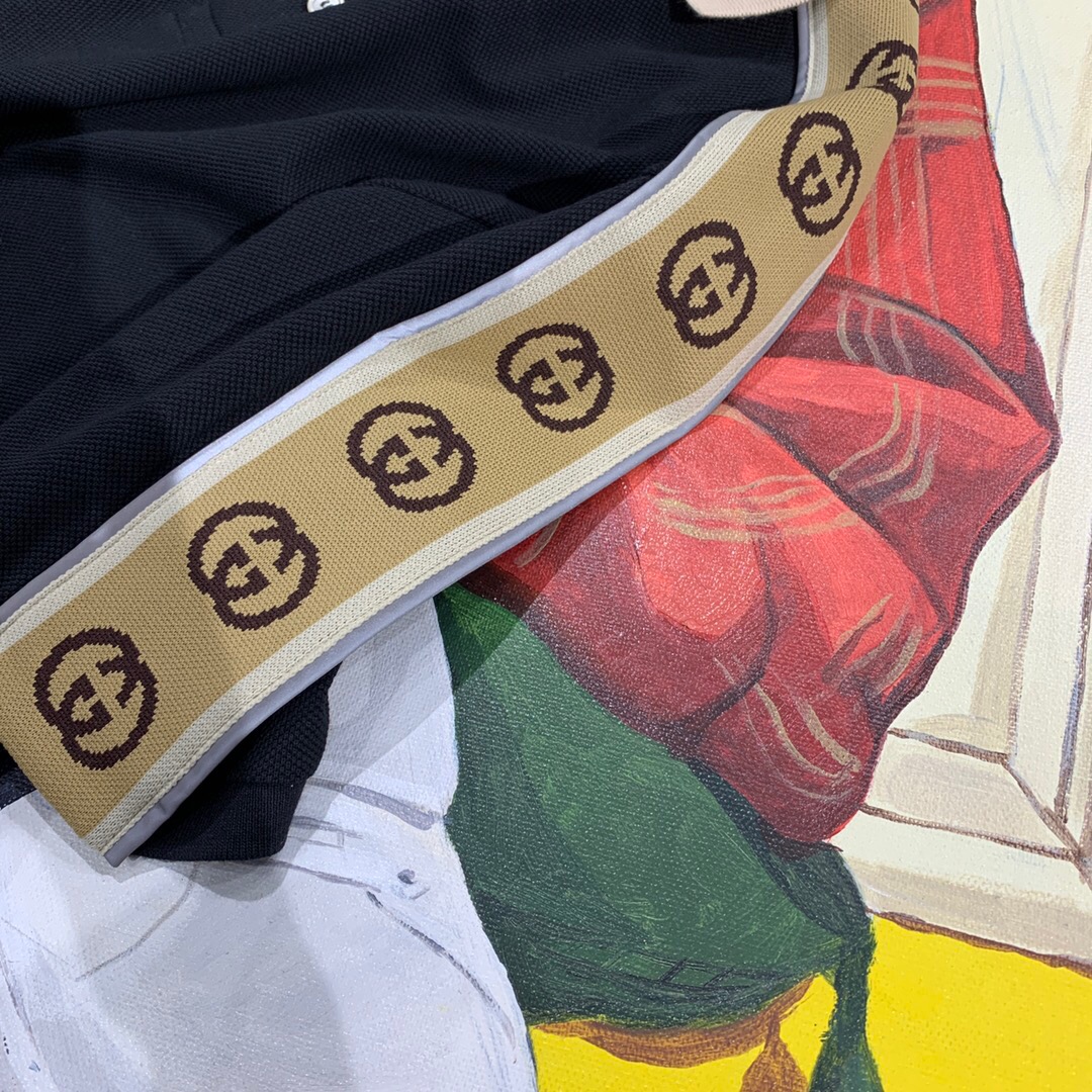 ÁO GUCCI GG POLO SHIRT MÀU ĐEN UNISEX