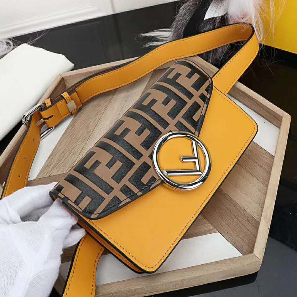 TÚI Fendi Women Belt Bag in Calf Leather-Yellow
