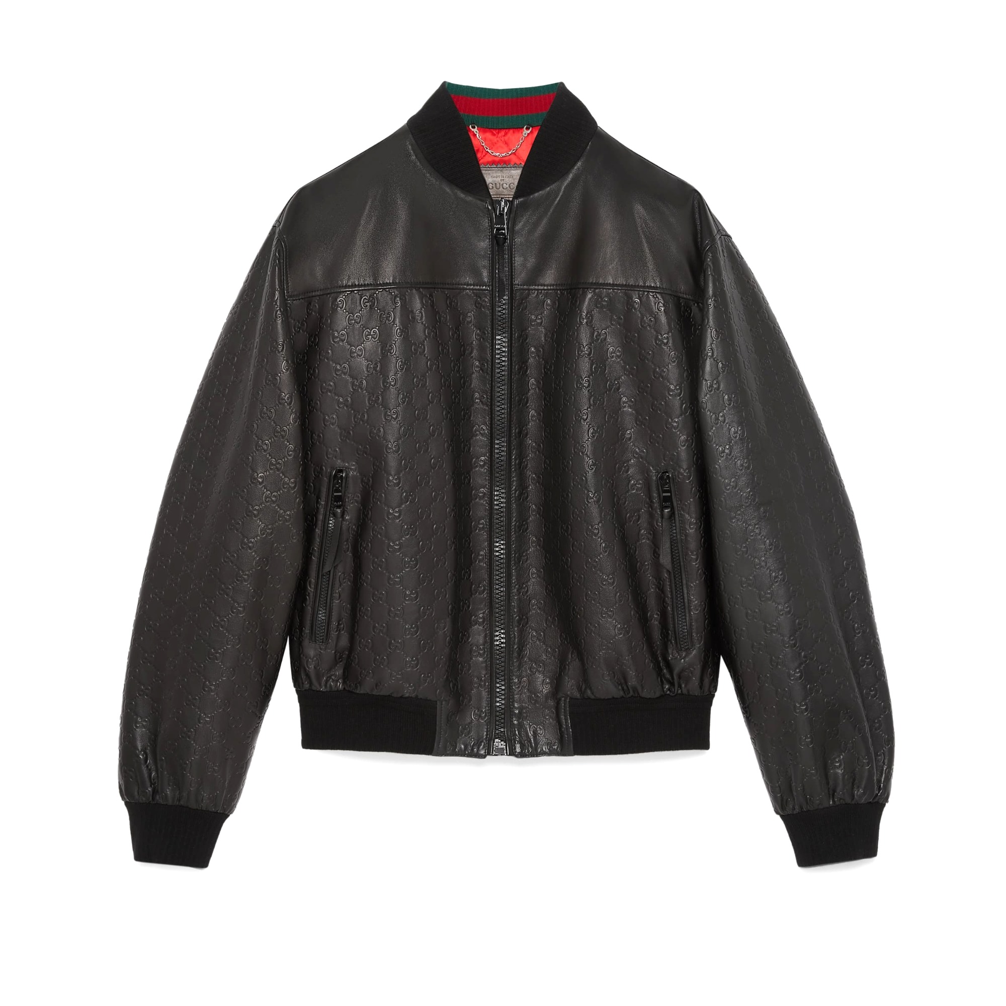 ÁO GUCCI GG BOMBER LEATHER JACKET TOP QUALITY AAA