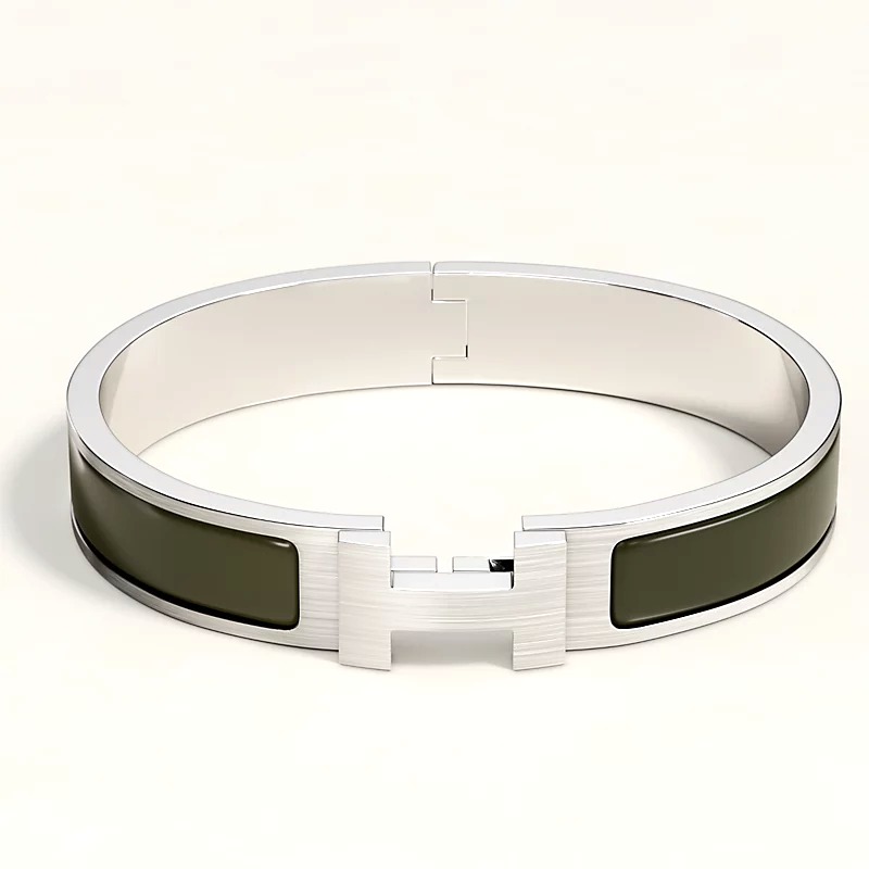 LẮC TAY HERMES Clic HH bracelet Vert De Gris Mat
