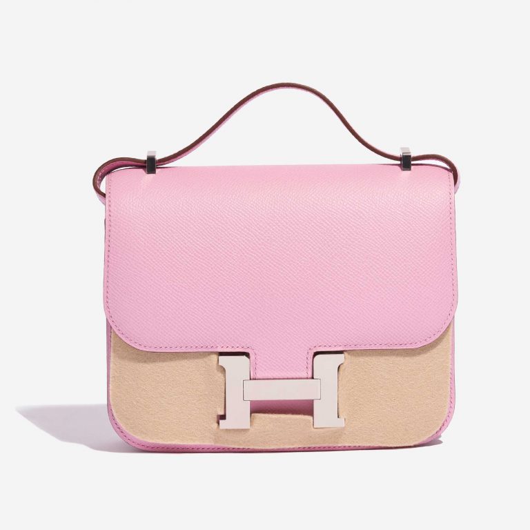 TÚI Hermès Constance 18 Epsom Mauve Sylvestre Silver Buckle khóa trắng