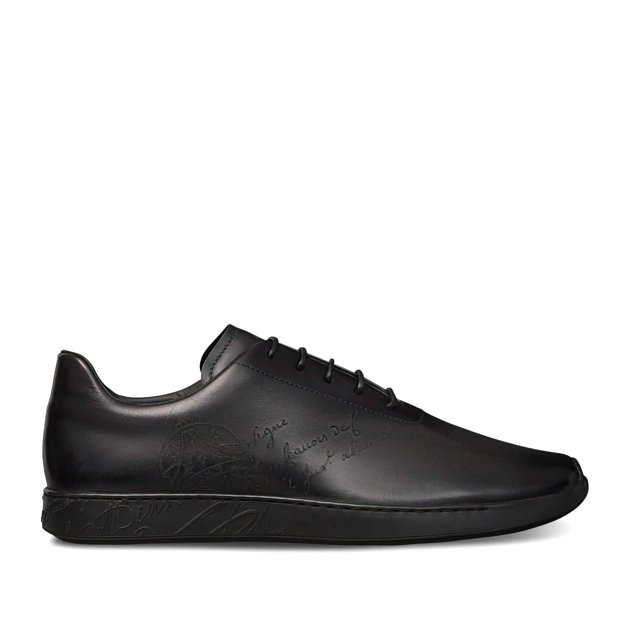 GIÀY BERLUTI Metropolitan Scritto Leather Oxford Nero