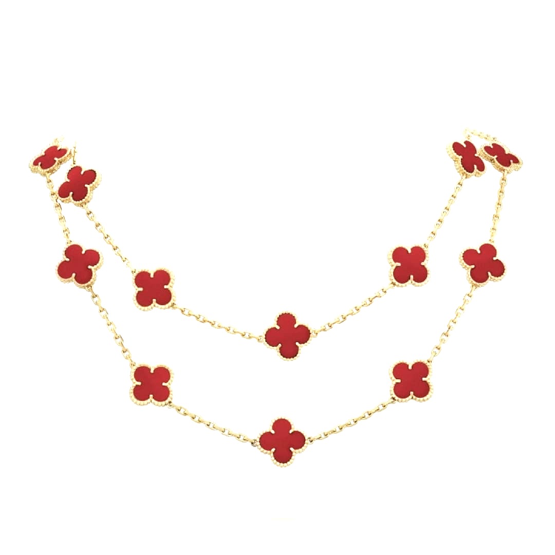 VONG CỔ VAN CLEEF & ARPELS ALHAMBRA RED CARNELIAN 20 MOTIF