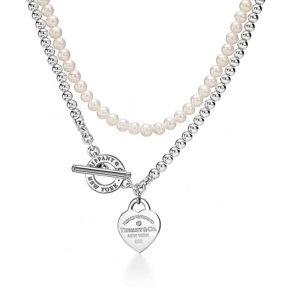 VÒNG CỔ BẠC NGỌC TRAI NƯỚC NGỌT TIFFANY & Co Bạc S925