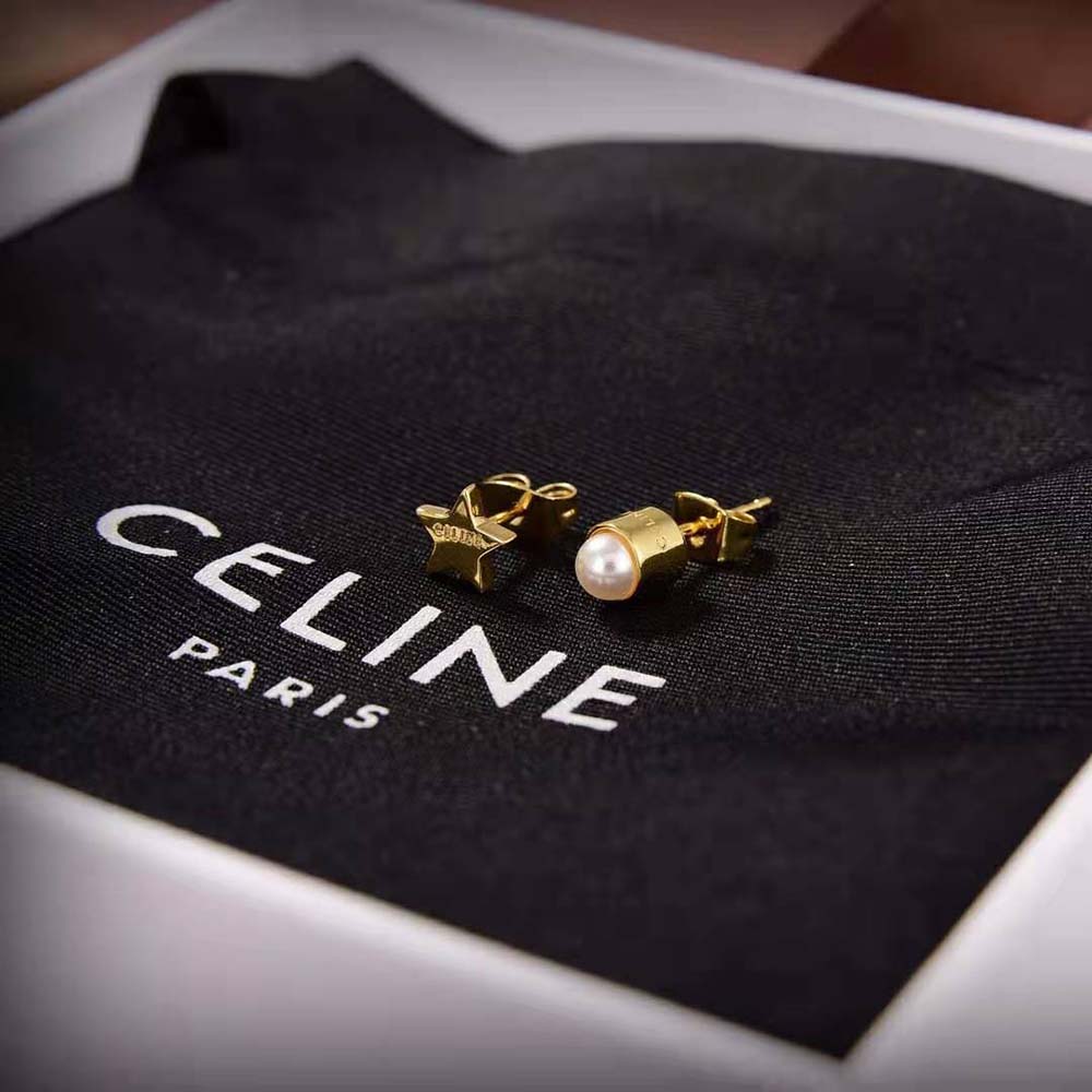 Bông tai Celine Women Separables Celestial Set of 3 Studs in Brass with Gold Finish