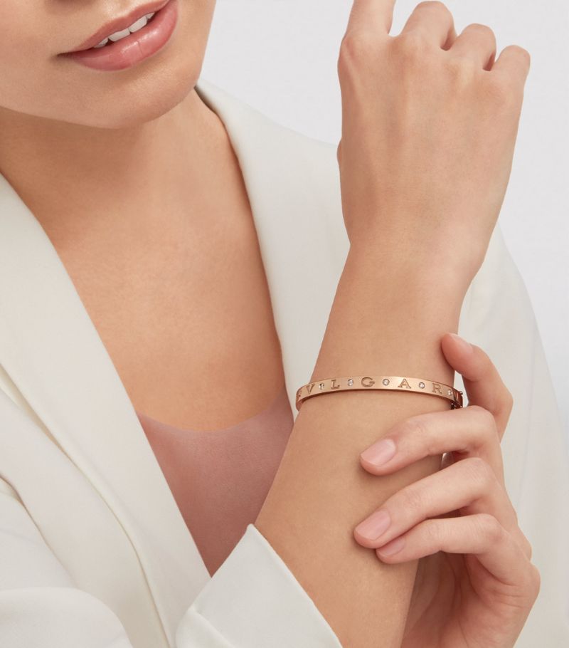 Vòng tay BVLGARI Rose Gold and Diamond BVLGARI BVLGARI Bangle vàng hồng 18K