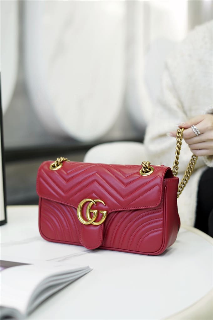 TÚI Gucci Marmont small matelasse shoulder bag red ferrari Top Quality