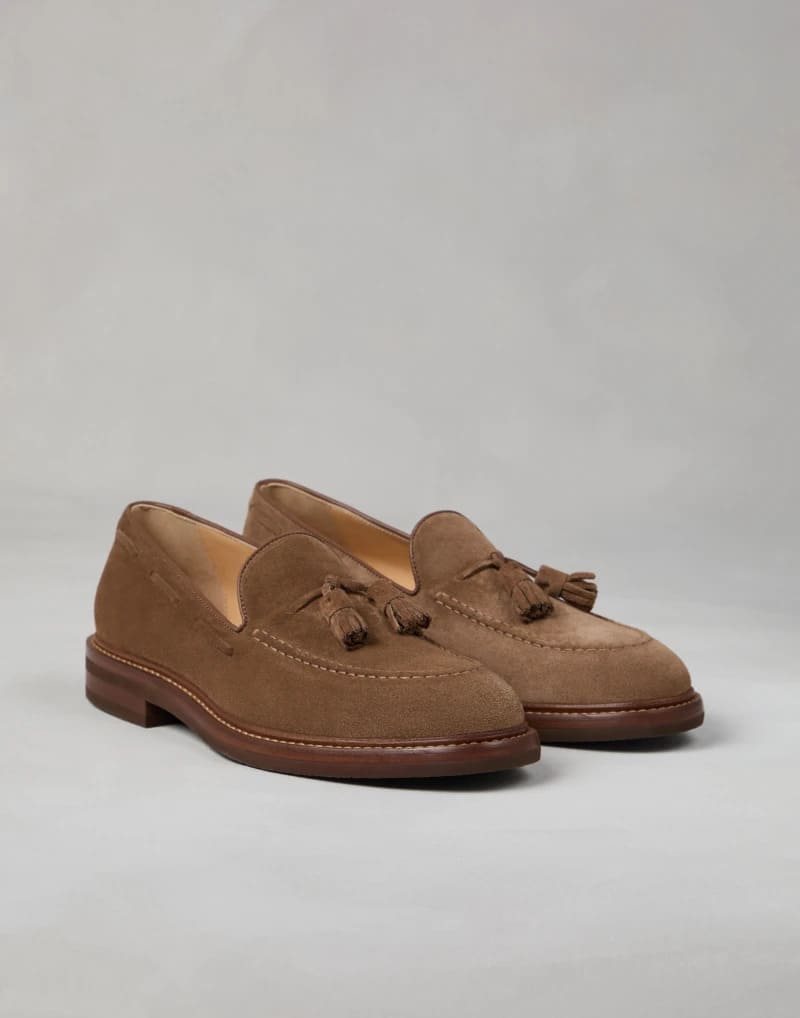 GIÀY BRUNELLO CUCINELLI LOAFERS SUEDE SHOES AAA DA LỘN NƠ QUẢ CHUÔNG