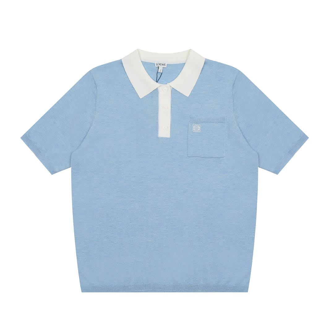ÁO LOEWE POLO SHIRT BLUE MÀU XANH DỆT KIM