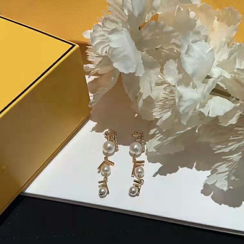 Bông tai Fendi First Earrings Gold-colored