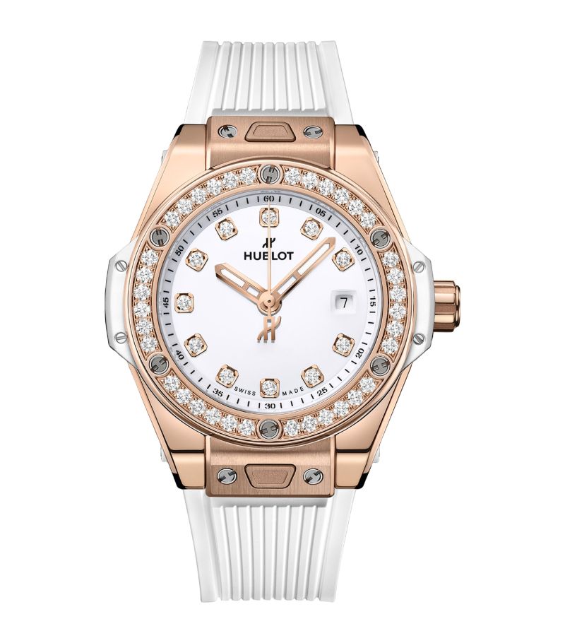 Đồng hồ HUBLOT Diamond Big Bang One Click Automatic Watch 33mm mặt số màu trắng