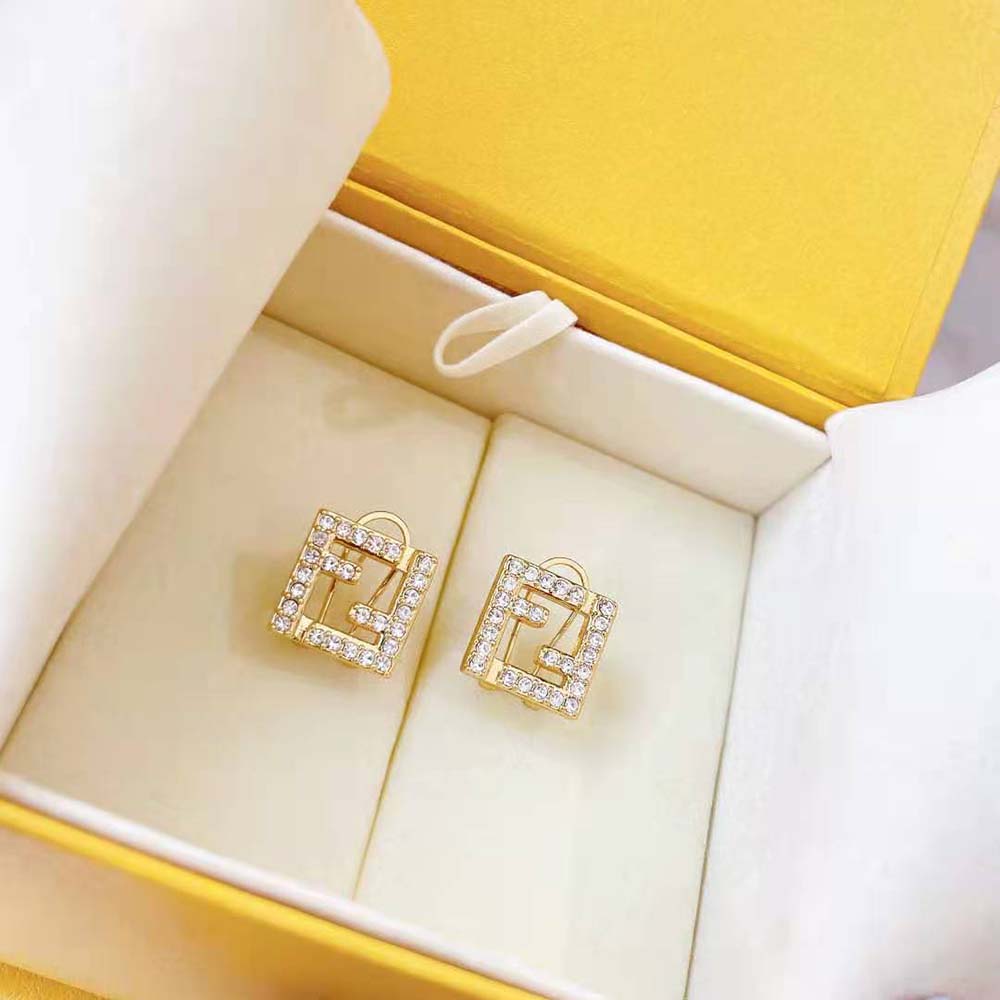 Bông tai Fendi Women FF Earrings Gold-Colored