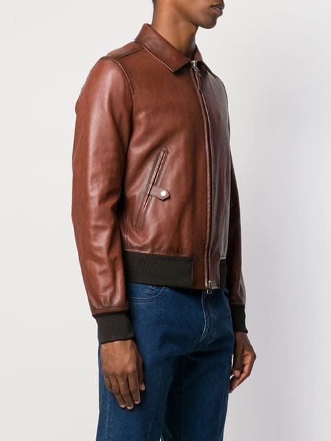 ÁO TOMFORD CLASSIC LEATHER JACKET DA BÒ