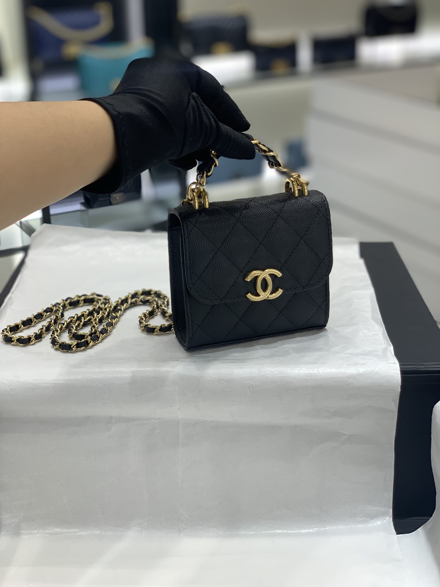 TÚI CHANEL Trendy CC Mini Caviar Black đen da HAAS