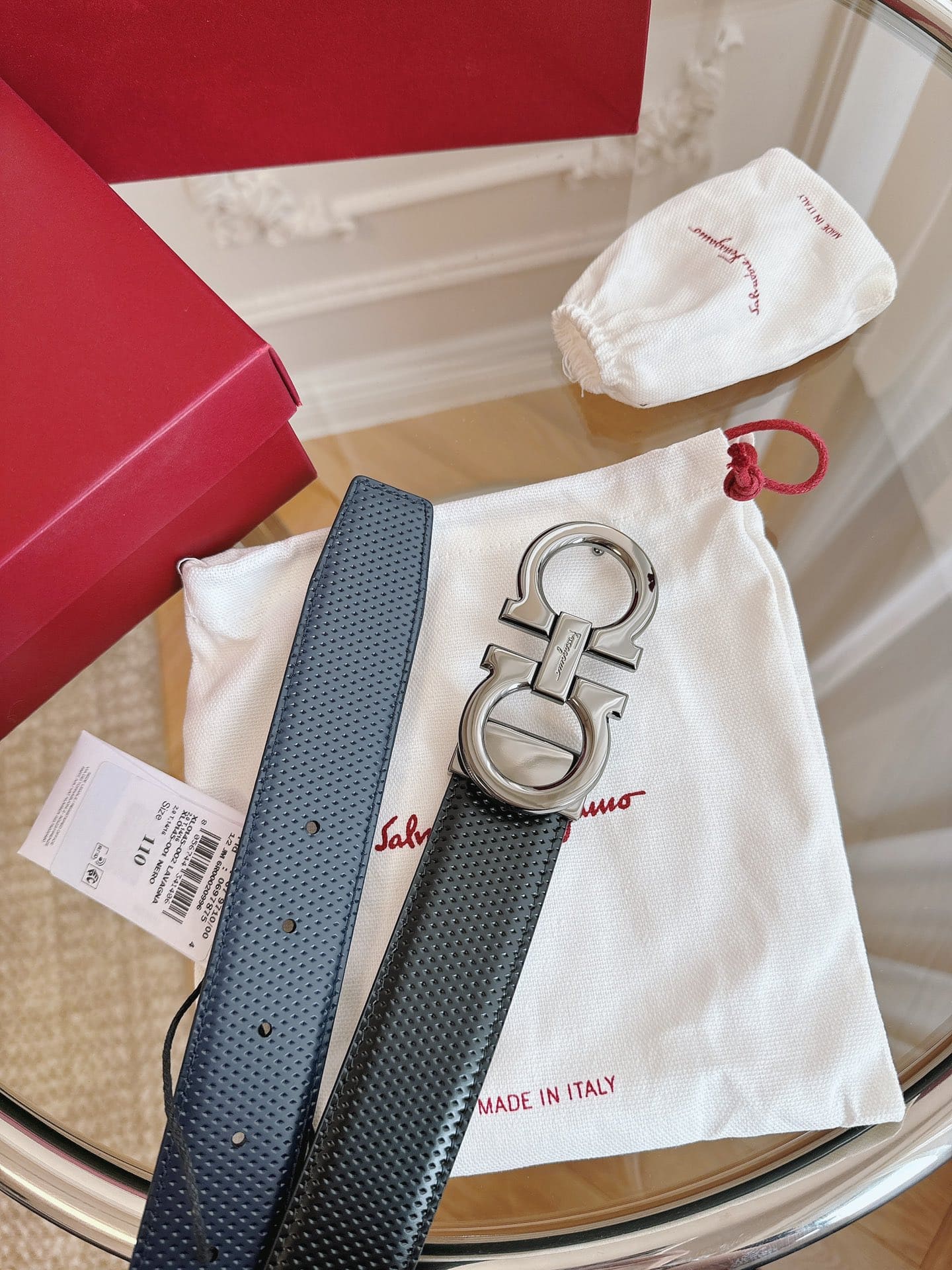 DÂY LƯNG Salvatore Ferragamo Adjustable Gancini Belt Khóa bạc