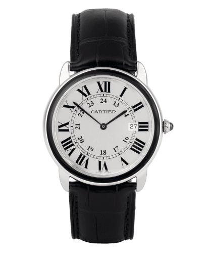 Đồng hồ Cartier Ronde Solo Automatic mặt số màu xám trắng dây da