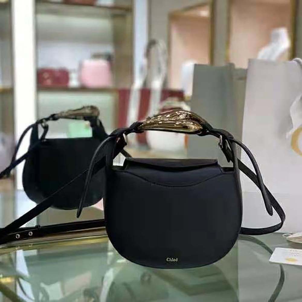 TÚI Chloe Women Kiss Small Purse in Small Grain Calfskin-Blacke