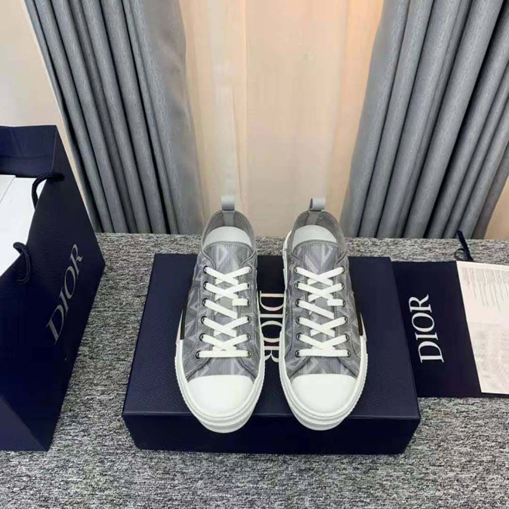 GIÀY DIOR B23 Low-Top Sneaker Dior Gray CD Diamond Canvas