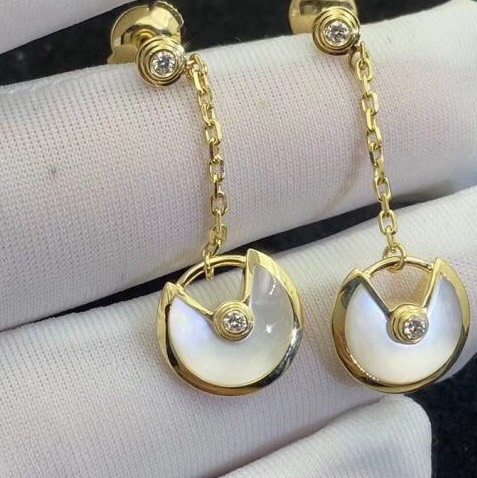 BÔNG TAI CARTIER AMULETTE DE CARTIER DIAMOND GOLD 18K YELLOW GOLD