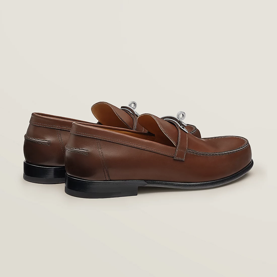 GIÀY HERMES DESTIN LOAFER COWHIDE LEATHER BROWN SS2022