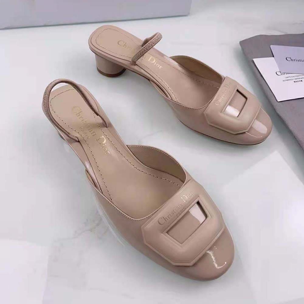 GIÀY Dior Women Day Slingback Pump Nude Patent Calfskin