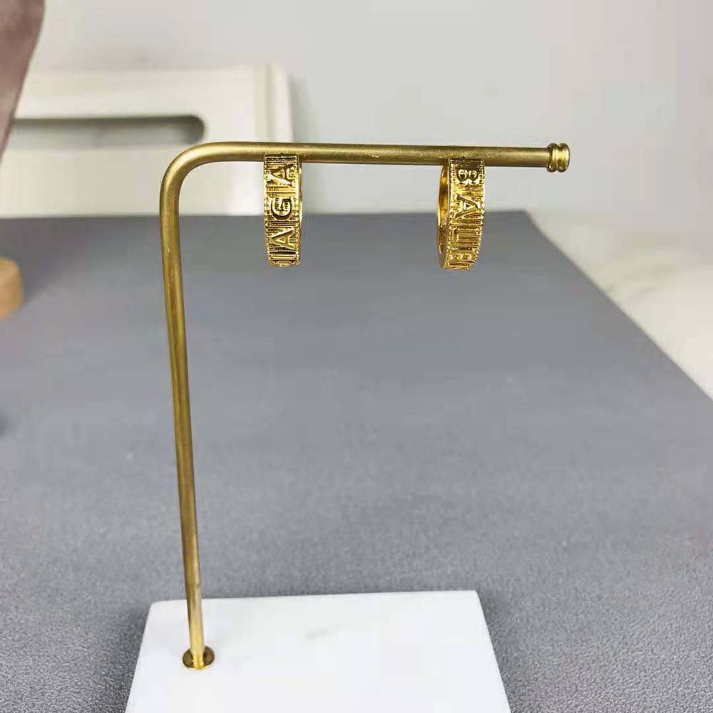 Bông tai Balenciaga Women Force Striped Earrings in Gold Sterling Silver