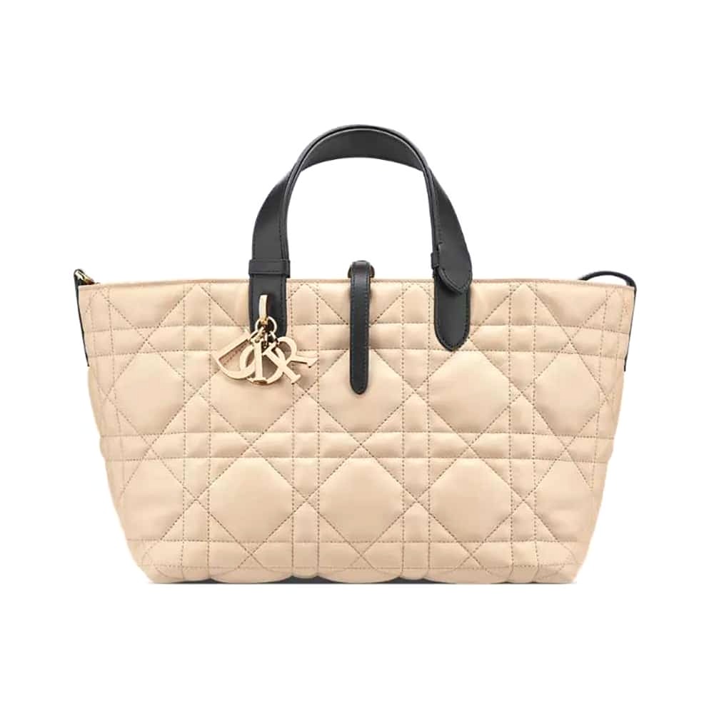 TÚI Dior Toujours màu đen Macrocannage Calfskin cỡ trung