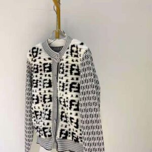 ÁO Fendi Women Jacket White Mink Cardigan