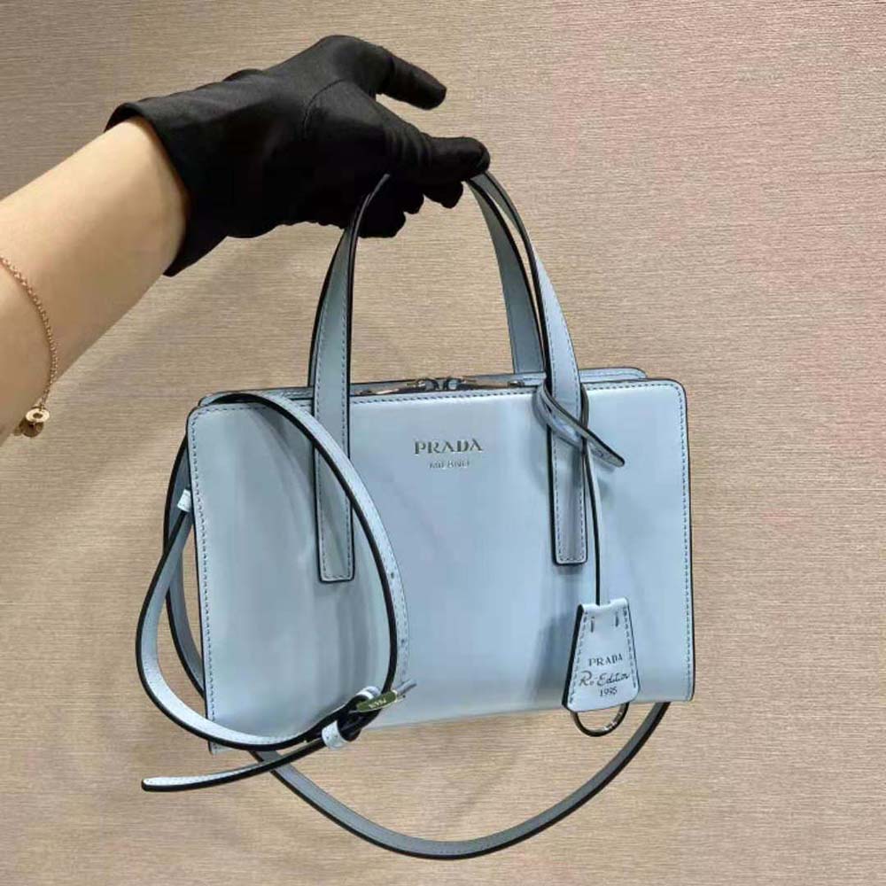 TÚI Prada Women Re-Edition 1995 Brushed-Leather Mini Handbag-Blue