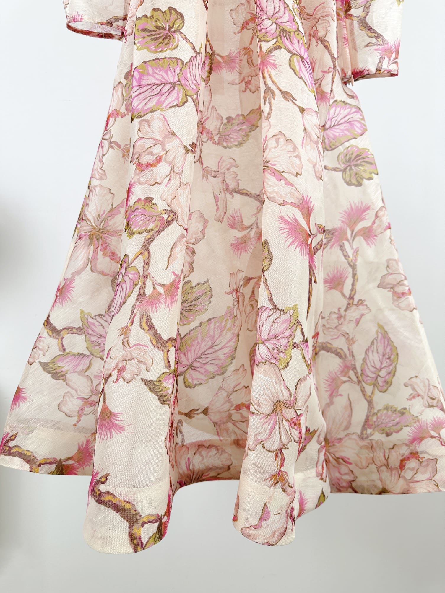 VÁY ZIMMERMANN Vintage Flower White Mid Dress High Classy