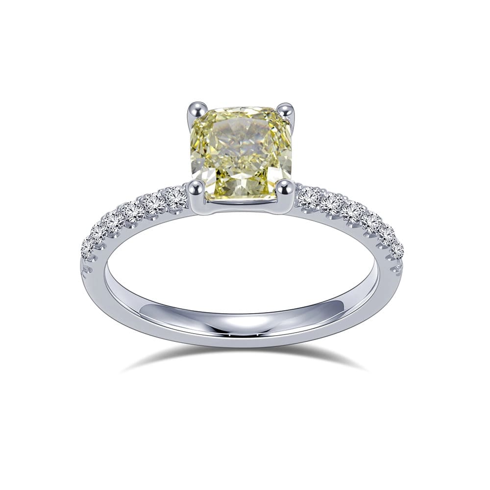 Nhẫn kim cương nhân tạo 1.2CT viền bạch kim kiểu dáng solitaire