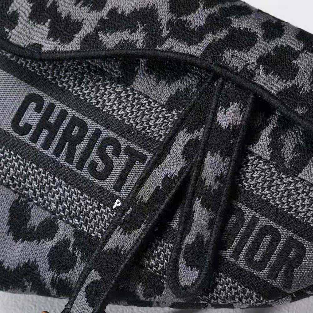 TÚI Dior Women Saddle Bag Gray Mizza Embroidery