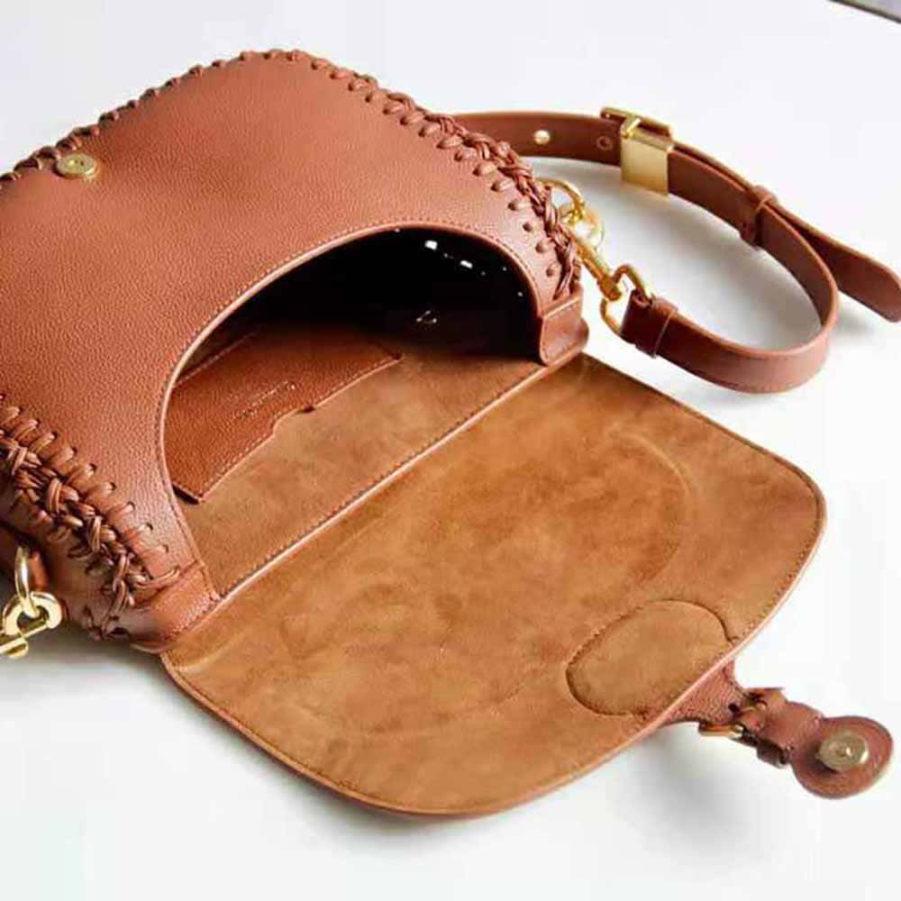 TÚI Dior Women Medium Dior Bobby Bag Grained Calfskin with Whipstitched Seams-Brown Top Quality