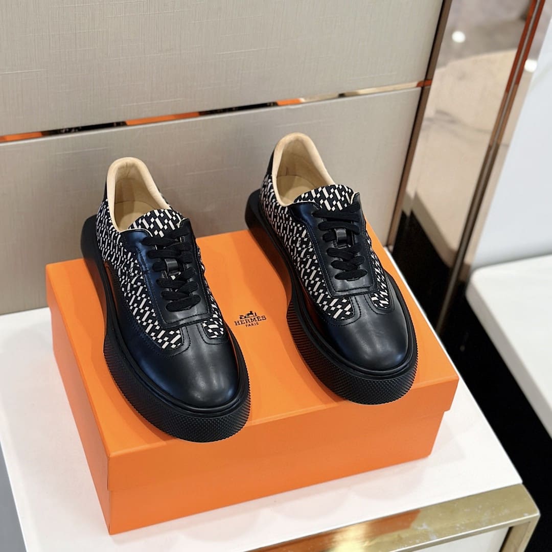 GIÀY HERMES SNEAKER LOW SPORTS CALFSKIN BLACK